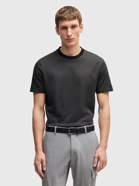 Tricou din bumbac cu decolteu oval - 1