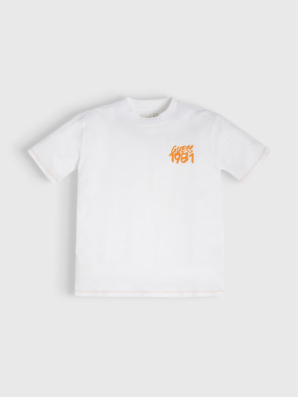 White T-shirt with accent print on the back - 1