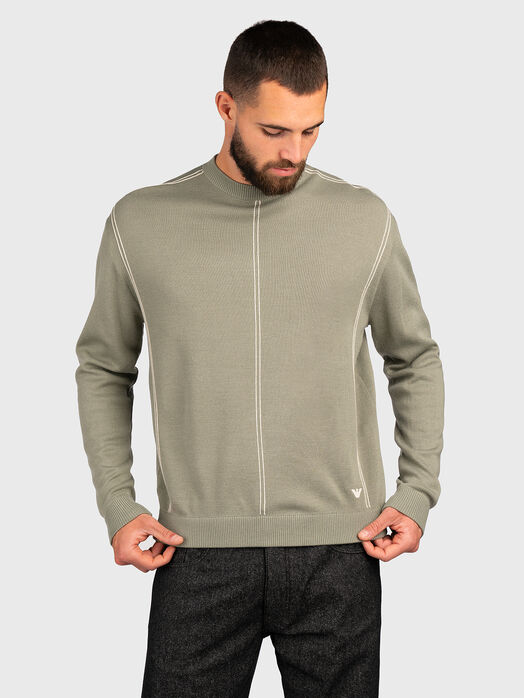 Wool blend sweater with contrasting details
