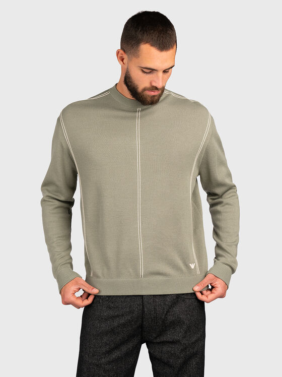 Wool blend sweater with contrasting details - 1