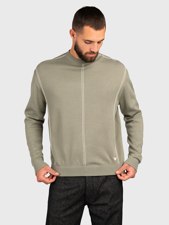 Wool blend sweater with contrasting details - 1