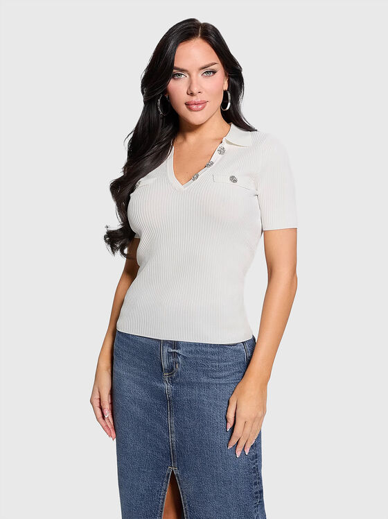 Tricou polo cu nasturi de accent - 1