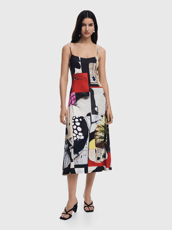 Dress with contrasting print - 1