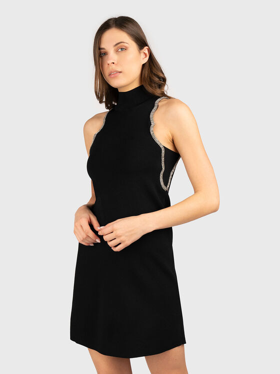 Mini rochie cu cristale aplicate  - 1
