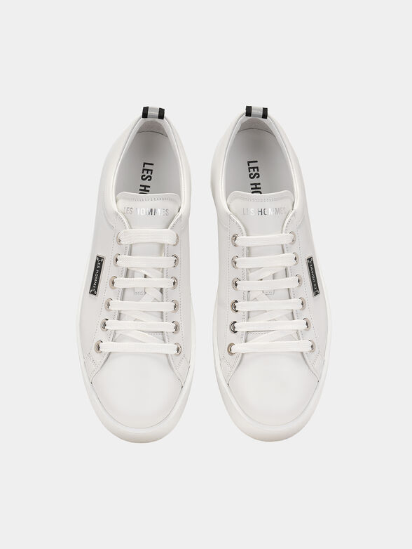 White leather shoes with logo detail - 6