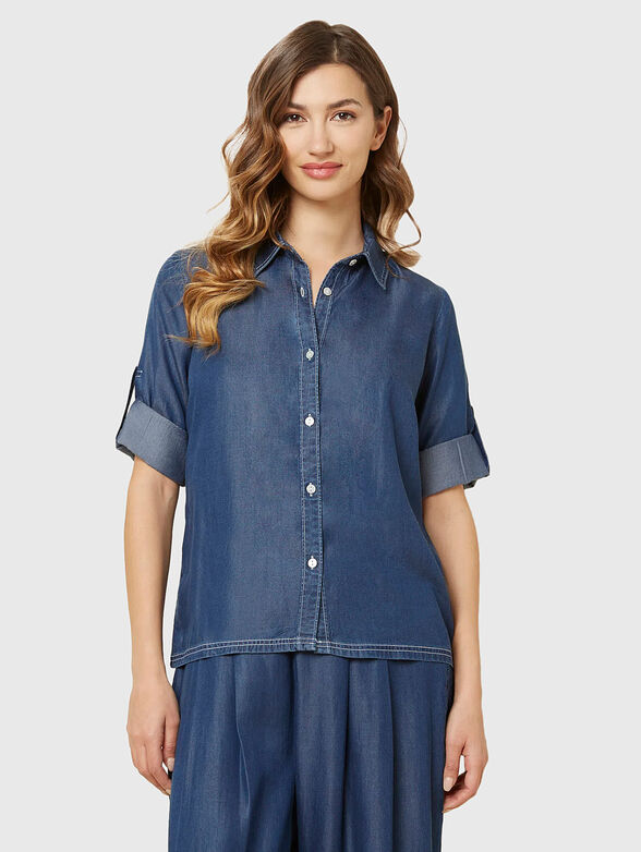 DENIM lyocell shirt with adjustable sleeves - 1