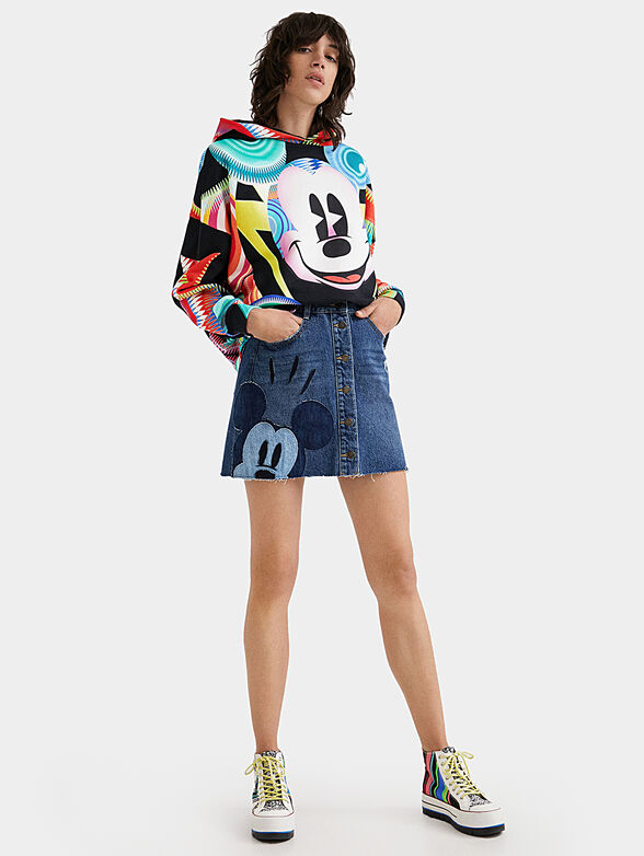 Denim skirt with Mickey applique  - 2