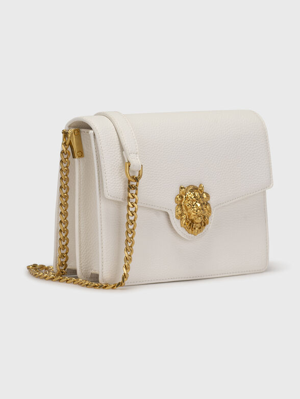 Beige crossbody bag with golden accent  - 4