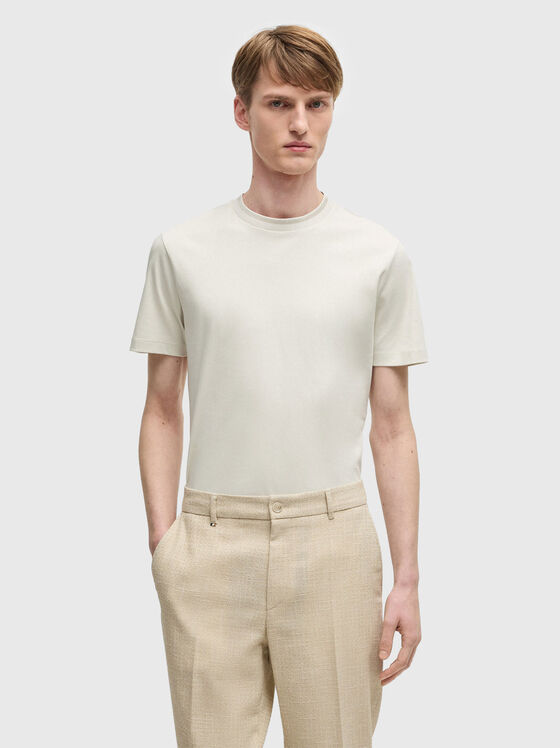 Tricou din bumbac cu decolteu oval - 1