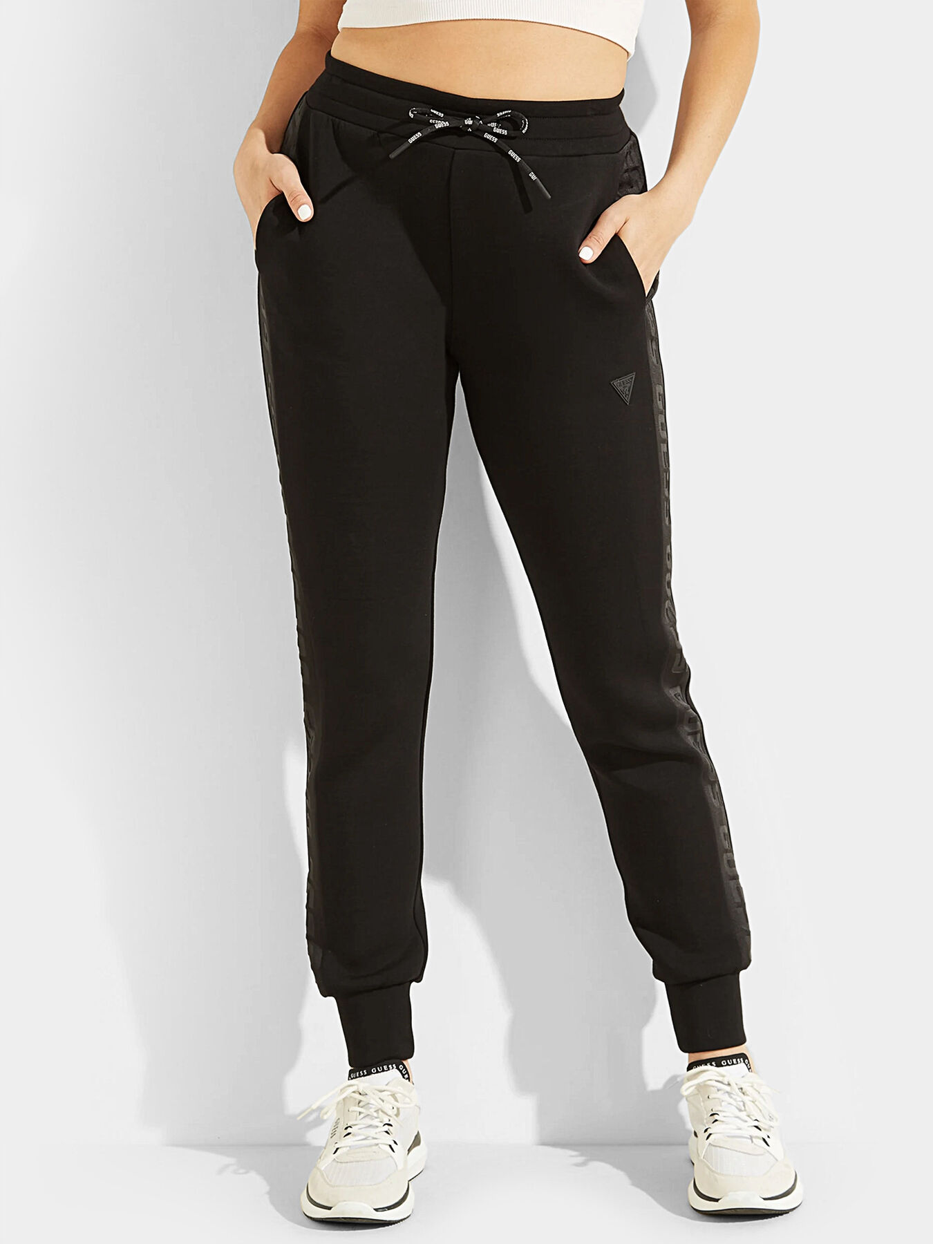 Pantaloni sport negri ALLIE de firm GUESS Globalbrandsstore.ro