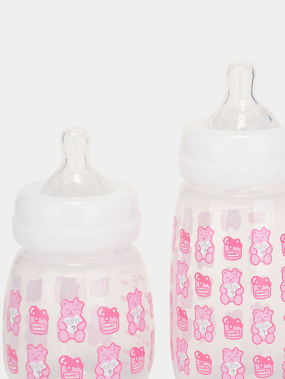 Newborn accessory set with pink print - 4