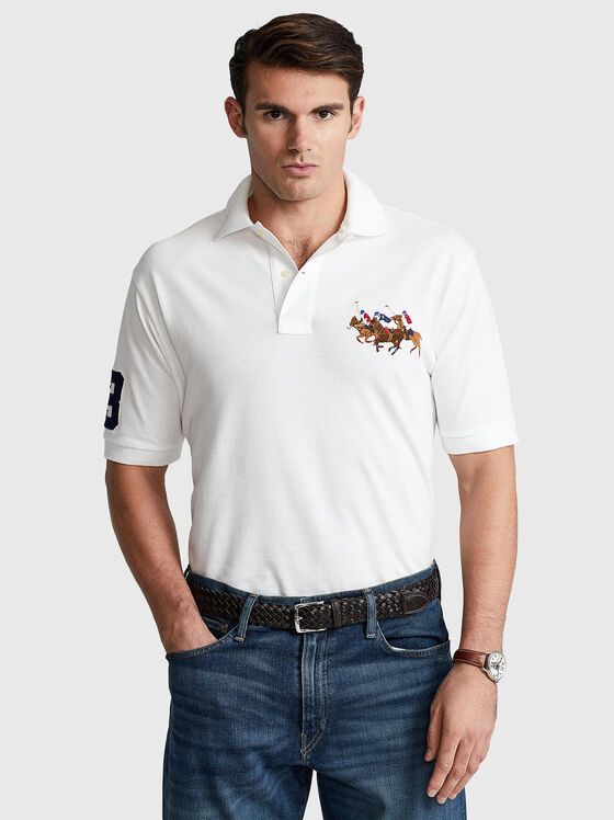 Tricou polo cu broderie accentuantă - 1