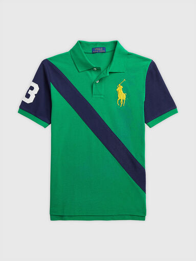Green Polo shirt with contrast details - 4