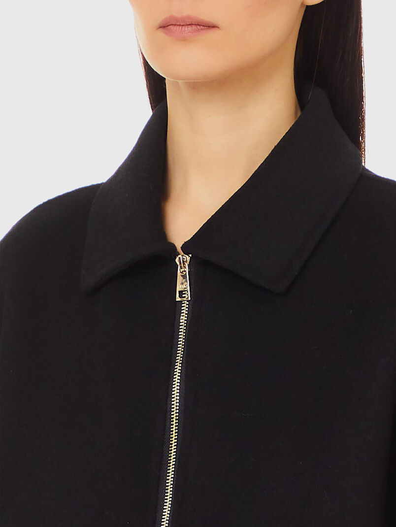 Black short coat with zipper - 3
