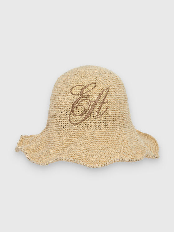 Pălărie împletită cu logo brodat - 1