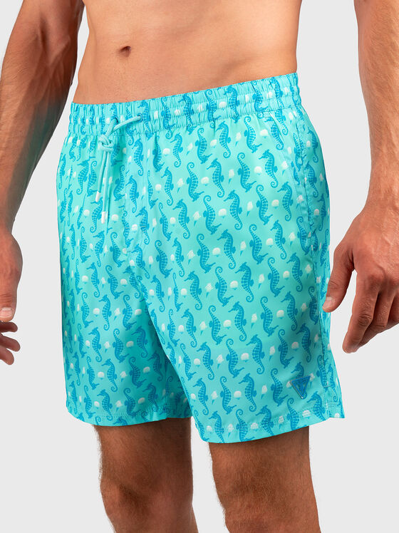Pantaloni scurți de plajă cu căluți de mare  - 1