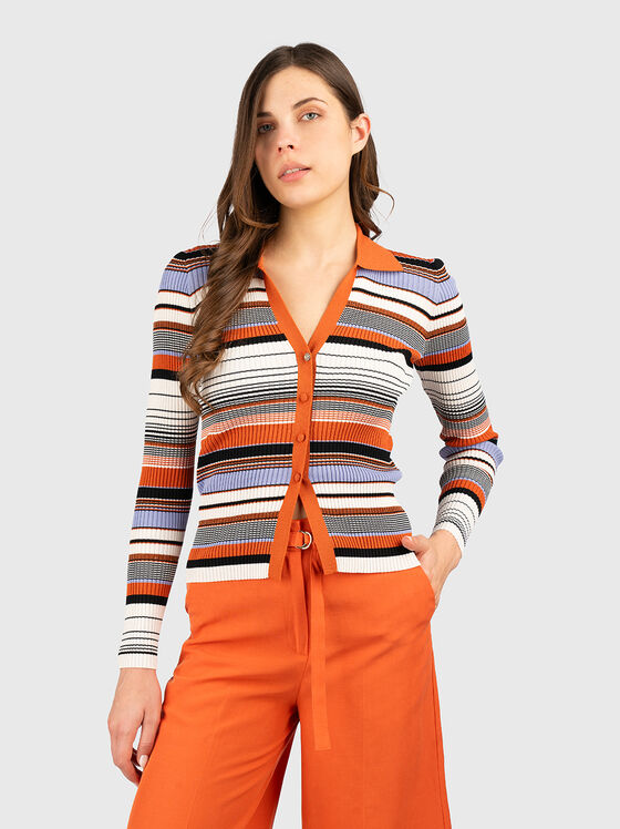 Cardigan cu guler clasic și nasturi - 1