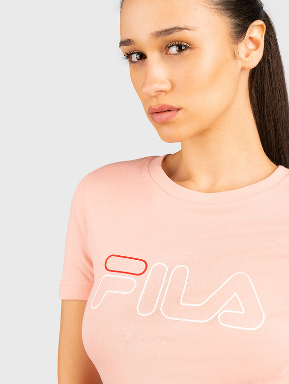 LADAN pink T-shirt with logo detail - 4