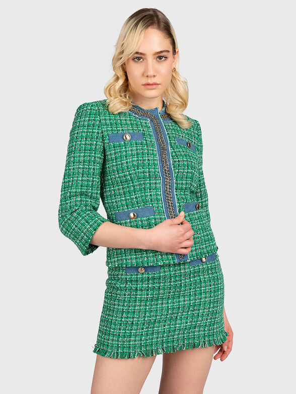 Checked jacket from boucle - 1