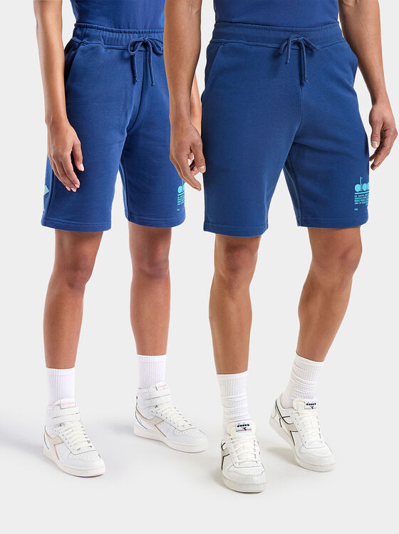 Pantaloni scurti albaștri unisex MANIFESTO - 1