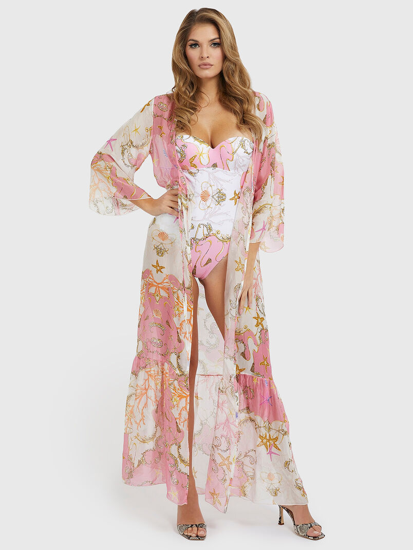 Beach kimono with floral print - 3