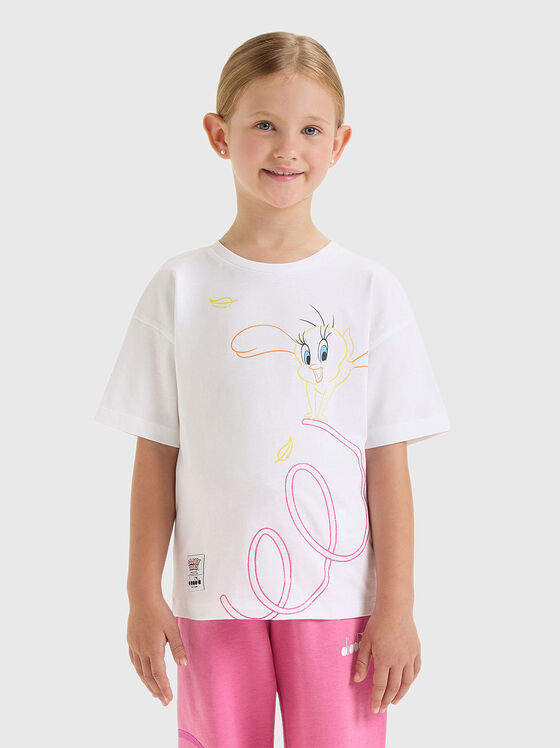 Tricou alb cu logo pe spate - 1