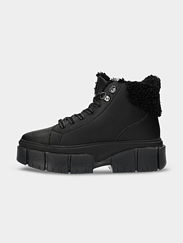 KEYLA black leather blend ankle boots - 4