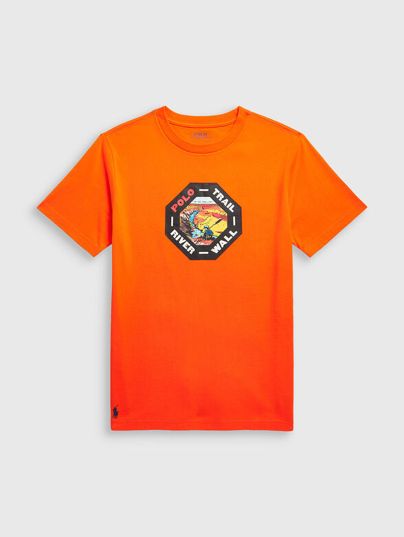 Cotton T-shirt with accent print - 1