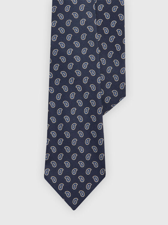 Dark blue silk tie - 1