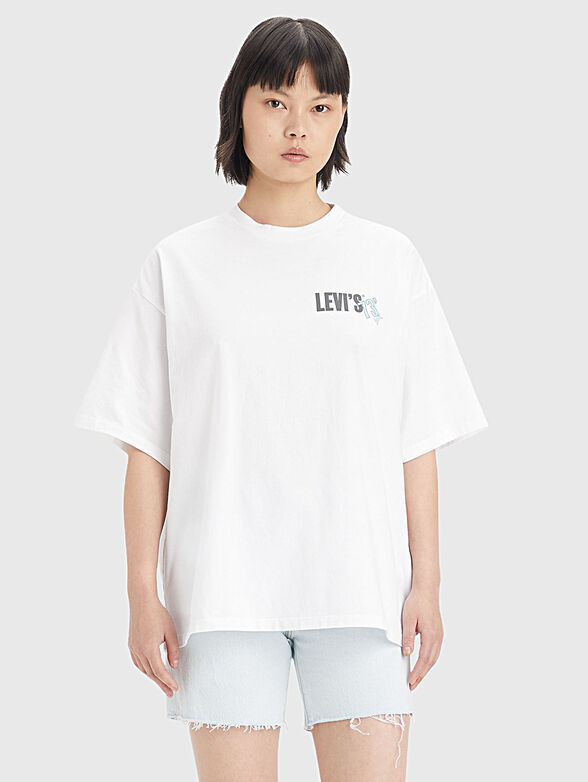 White T-shirt with contrast print on the back - 4