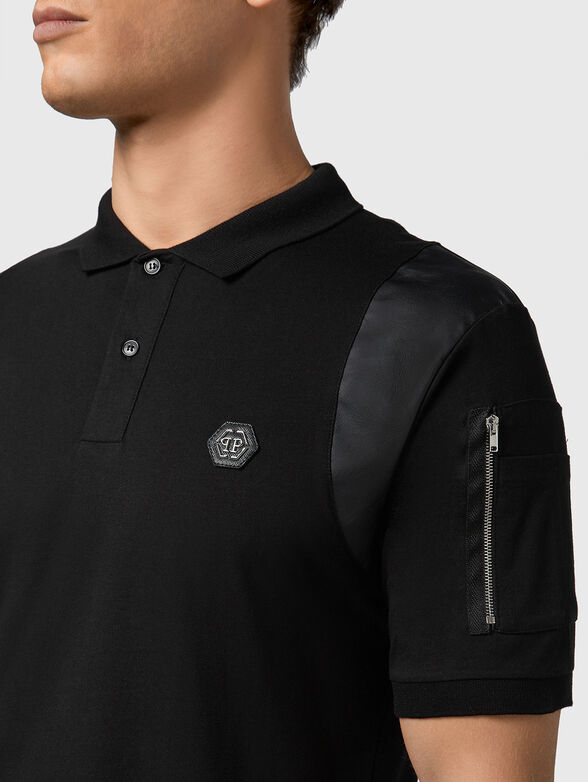 Polo shirt with leather details - 4