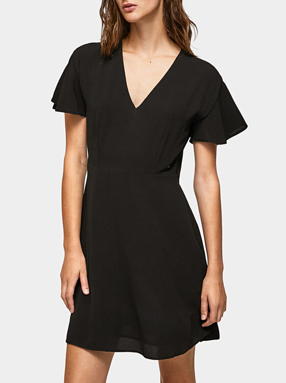 Black PAT dress with accent sleeves - 1
