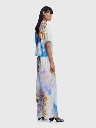 Cropped viscose printed shirt - 3