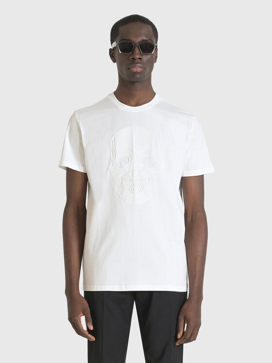 Cotton T-shirt with embossed print - 1