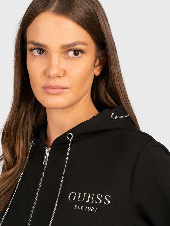 Black sweatshirt with accent logo - 4