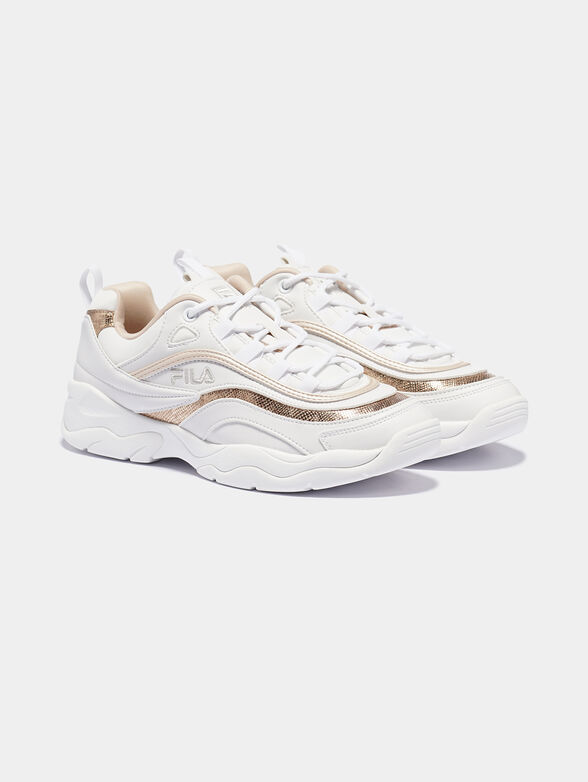 RAY F white sneakers with silver accents - 2