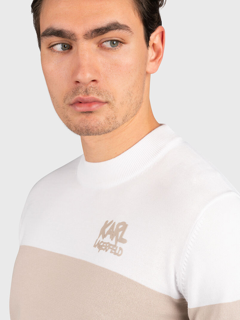 Sweater with color-block effect and logo accent - 3