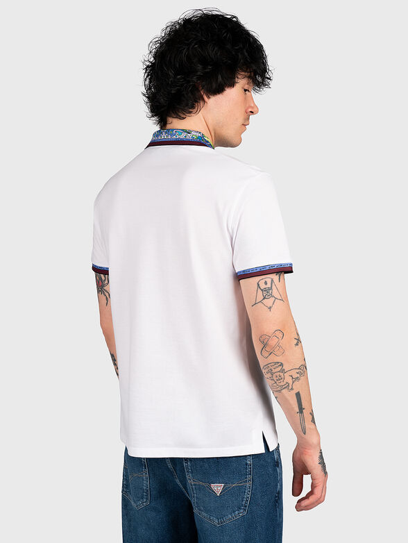 White polo-shirt CADILLAC with contrasting collar - 3