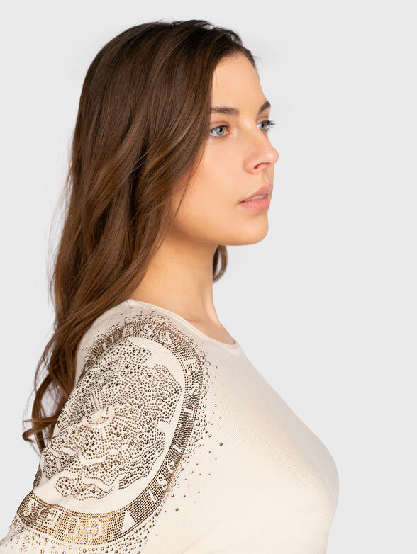LESLIE sweater with appliqued crystals - 4
