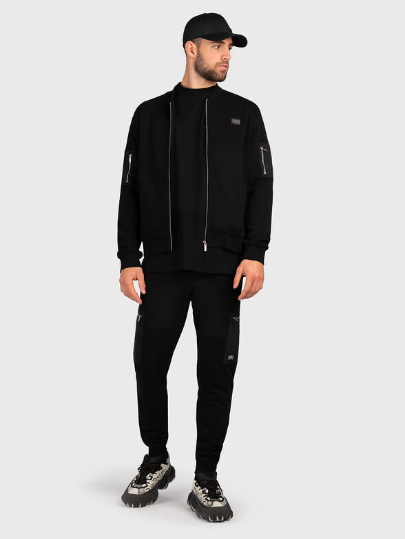 Zip-up sweatshirt in black  - 2