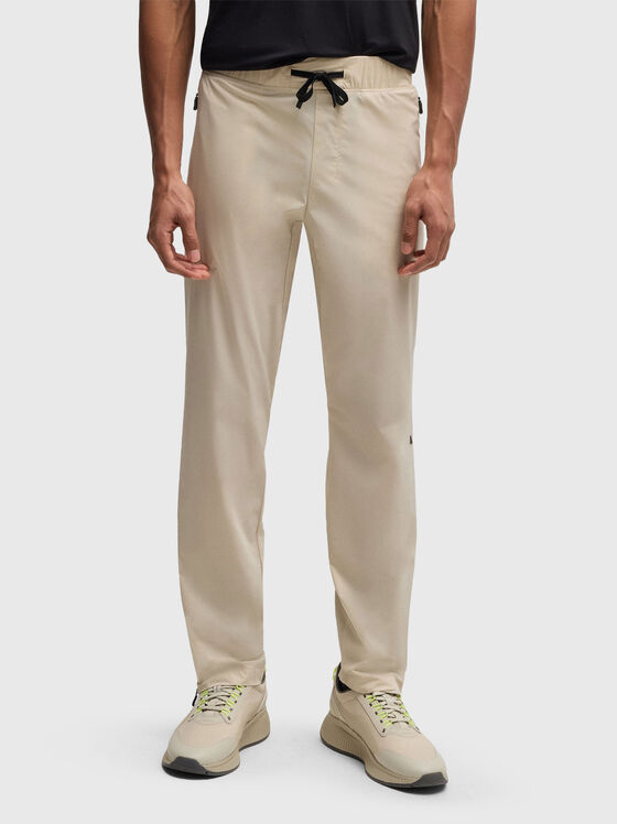 Pantaloni sport cu fermoar de accent și logo - 1