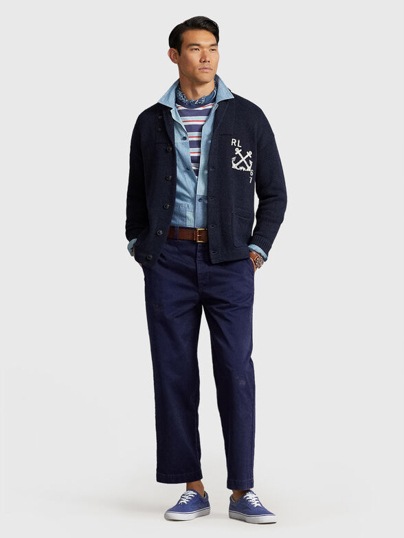 Contrast embroidered cardigan  - 2