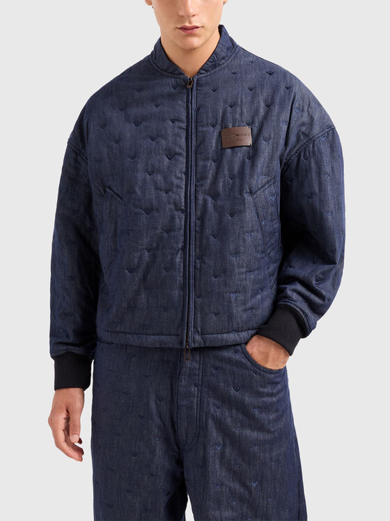 Jachetă din denim cu broderie  - 1