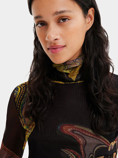 Tulle blouse with print - 4