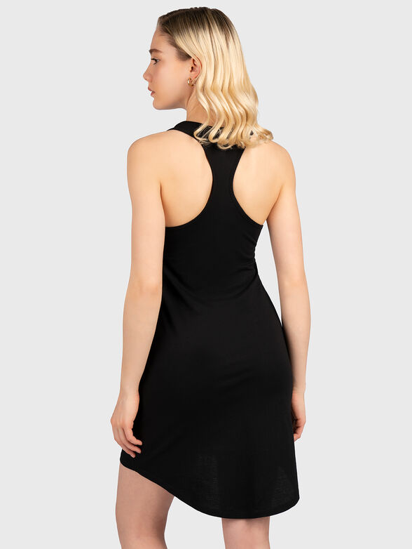 Black beach dress with logo detail - 2