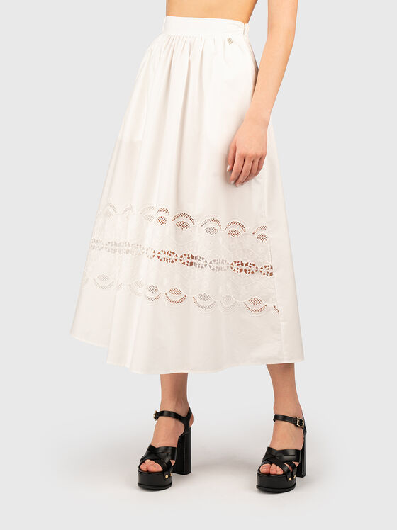 High waisted cotton midi skirt - 1