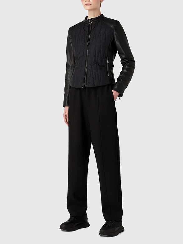 Biker jacket with leather details - 4