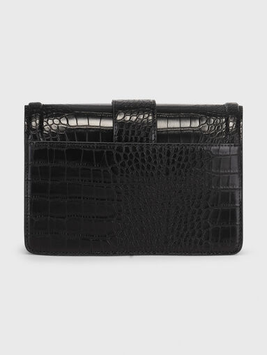 Croc-effect crossbody bag in black - 3