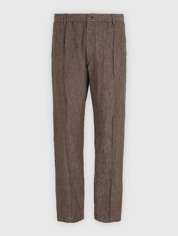 Brown linen trousers - 1
