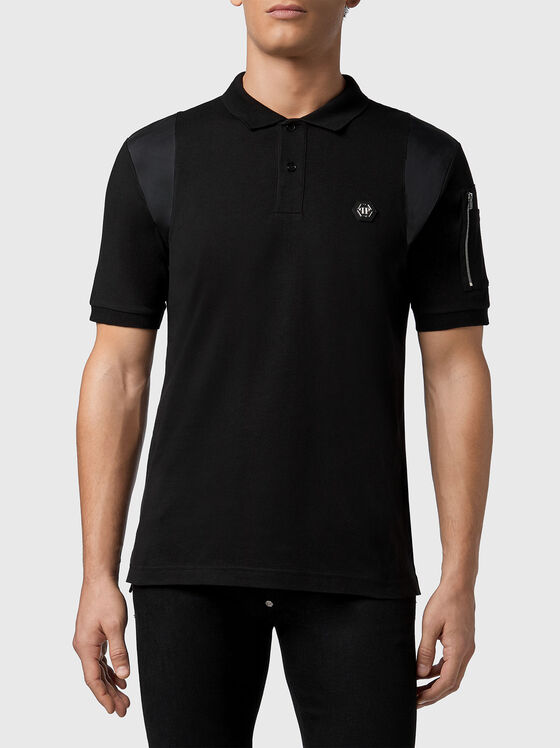Polo shirt with leather details - 1